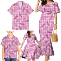 Purple Palaka Hawaii Palapalai Family Matching Mermaid Dress and Hawaiian Shirt Hawaiian Fern LT14 - Polynesian Pride
