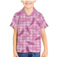 Purple Palaka Hawaii Palapalai Family Matching Mermaid Dress and Hawaiian Shirt Hawaiian Fern LT14 Son's Shirt Purple - Polynesian Pride