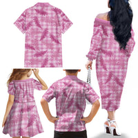 Purple Palaka Hawaii Palapalai Family Matching Off The Shoulder Long Sleeve Dress and Hawaiian Shirt Hawaiian Fern - Polynesian Pride