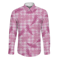 Purple Palaka Hawaii Palapalai Family Matching Off The Shoulder Long Sleeve Dress and Hawaiian Shirt Hawaiian Fern LT14 Dad's Shirt - Long Sleeve Purple - Polynesian Pride