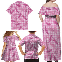 Purple Palaka Hawaii Palapalai Family Matching Off Shoulder Maxi Dress and Hawaiian Shirt Hawaiian Fern - Polynesian Pride