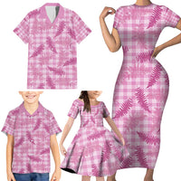 Purple Palaka Hawaii Palapalai Family Matching Short Sleeve Bodycon Dress and Hawaiian Shirt Hawaiian Fern LT14 - Polynesian Pride