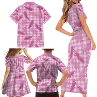 Purple Palaka Hawaii Palapalai Family Matching Short Sleeve Bodycon Dress and Hawaiian Shirt Hawaiian Fern LT14 - Polynesian Pride