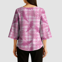 Purple Palaka Hawaii Palapalai Kimono Sleeve Blouse Hawaiian Fern - Polynesian Pride