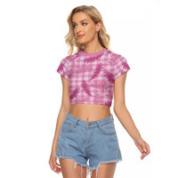 Purple Palaka Hawaii Palapalai Raglan Cropped T Shirt Hawaiian Fern LT14 Female Purple - Polynesian Pride