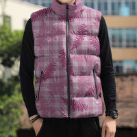 Purple Palaka Hawaii Palapalai Sleeveless Puffer Jacket Hawaiian Fern - Polynesian Pride