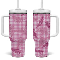 Purple Palaka Hawaii Palapalai Tumbler With Handle Hawaiian Fern - Polynesian Pride
