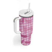 Purple Palaka Hawaii Palapalai Tumbler With Handle Hawaiian Fern - Polynesian Pride