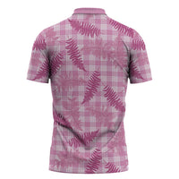 Purple Palaka Hawaii Palapalai Zipper Polo Shirt Hawaiian Fern - Polynesian Pride