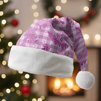 Pink Palaka Hawaii Palapalai Christmas Santa Hat Hawaiian Fern - Polynesian Pride
