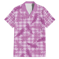 Pink Palaka Hawaii Palapalai Family Matching Long Sleeve Bodycon Dress and Hawaiian Shirt Hawaiian Fern LT14 Dad's Shirt - Short Sleeve Pink - Polynesian Pride