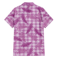 Pink Palaka Hawaii Palapalai Family Matching Off Shoulder Maxi Dress and Hawaiian Shirt Hawaiian Fern LT14 - Polynesian Pride
