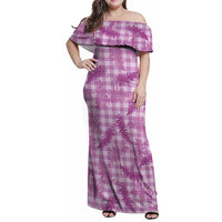 Pink Palaka Hawaii Palapalai Family Matching Off Shoulder Maxi Dress and Hawaiian Shirt Hawaiian Fern - Polynesian Pride