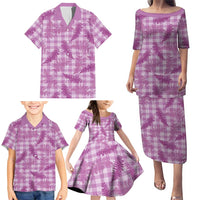 Pink Palaka Hawaii Palapalai Family Matching Puletasi and Hawaiian Shirt Hawaiian Fern LT14 - Polynesian Pride