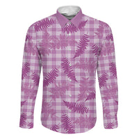 Pink Palaka Hawaii Palapalai Family Matching Puletasi and Hawaiian Shirt Hawaiian Fern LT14 Dad's Shirt - Long Sleeve Pink - Polynesian Pride