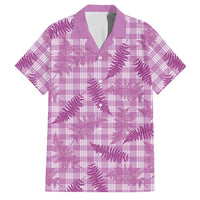 Pink Palaka Hawaii Palapalai Family Matching Short Sleeve Bodycon Dress and Hawaiian Shirt Hawaiian Fern LT14 Dad's Shirt - Short Sleeve Pink - Polynesian Pride