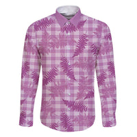 Pink Palaka Hawaii Palapalai Family Matching Short Sleeve Bodycon Dress and Hawaiian Shirt Hawaiian Fern LT14 Dad's Shirt - Long Sleeve Pink - Polynesian Pride