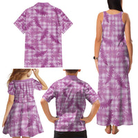 Pink Palaka Hawaii Palapalai Family Matching Tank Maxi Dress and Hawaiian Shirt Hawaiian Fern - Polynesian Pride