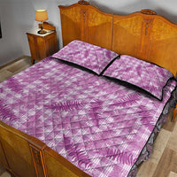 Pink Palaka Hawaii Palapalai Quilt Bed Set Hawaiian Fern - Polynesian Pride