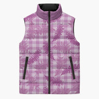 Pink Palaka Hawaii Palapalai Sleeveless Puffer Jacket Hawaiian Fern - Polynesian Pride