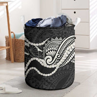Aloha Hawaii Kalo Pikake Lei Laundry Basket Chest Tattoo Black Hawaiian Pattern