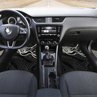 Aloha Hawaii Kalo Pikake Lei Car Mats Chest Tattoo Black Hawaiian Pattern