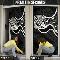 Aloha Hawaii Kalo Pikake Lei Door Cover Chest Tattoo Black Hawaiian Pattern