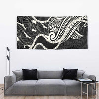 Aloha Hawaii Kalo Pikake Lei Tapestry Chest Tattoo Black Hawaiian Pattern