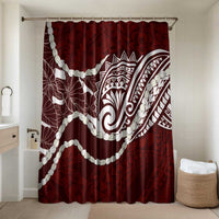 Aloha Hawaii Kalo Pikake Lei Bathroom Set Chest Tattoo Oxblood Hawaiian Pattern