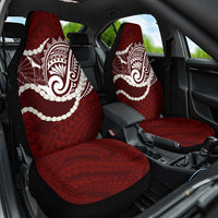 Aloha Hawaii Kalo Pikake Lei Car Seat Cover Chest Tattoo Oxblood Hawaiian Pattern LT14 One Size Oxblood - Polynesian Pride