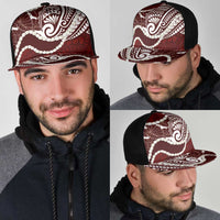 Aloha Hawaii Kalo Pikake Lei Mesh Trucker Cap Chest Tattoo Oxblood Hawaiian Pattern