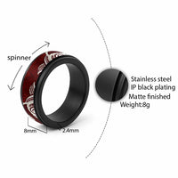 Aloha Hawaii Kalo Pikake Lei Spinner Ring Chest Tattoo Oxblood Hawaiian Pattern
