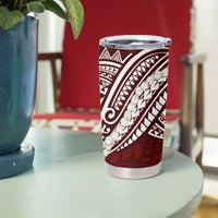 Aloha Hawaii Kalo Pikake Lei Tumbler Cup Chest Tattoo Oxblood Hawaiian Pattern LT14 - Polynesian Pride