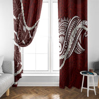 Aloha Hawaii Kalo Pikake Lei Window Curtain Chest Tattoo Oxblood Hawaiian Pattern