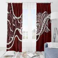 Aloha Hawaii Kalo Pikake Lei Window Curtain Chest Tattoo Oxblood Hawaiian Pattern