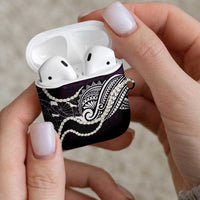 Aloha Hawaii Kalo Pikake Lei AirPods Case Chest Tattoo Purple Hawaiian Pattern