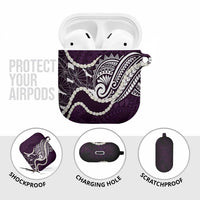 Aloha Hawaii Kalo Pikake Lei AirPods Case Chest Tattoo Purple Hawaiian Pattern