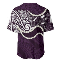 Aloha Hawaii Kalo Pikake Lei Baseball Jersey Chest Tattoo Purple Hawaiian Pattern