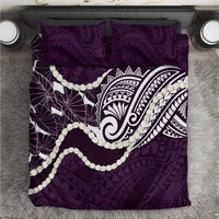 Aloha Hawaii Kalo Pikake Lei Bedding Set Chest Tattoo Purple Hawaiian Pattern