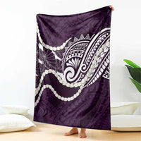 Aloha Hawaii Kalo Pikake Lei Blanket Chest Tattoo Purple Hawaiian Pattern