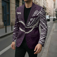 Aloha Hawaii Kalo Pikake Lei Blazer Chest Tattoo Purple Hawaiian Pattern