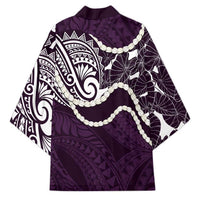 Aloha Hawaii Kalo Pikake Lei Kimono Chest Tattoo Purple Hawaiian Pattern