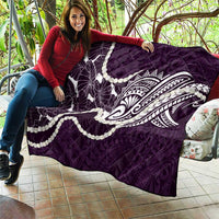 Aloha Hawaii Kalo Pikake Lei Quilt Chest Tattoo Purple Hawaiian Pattern