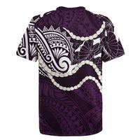 Aloha Hawaii Kalo Pikake Lei Rugby Jersey Chest Tattoo Purple Hawaiian Pattern