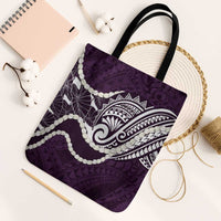 Aloha Hawaii Kalo Pikake Lei Tote Bag Chest Tattoo Purple Hawaiian Pattern