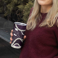 Aloha Hawaii Kalo Pikake Lei Tumbler Cup Chest Tattoo Purple Hawaiian Pattern