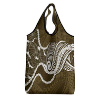 Aloha Hawaii Kalo Pikake Lei Grocery Bag Chest Tattoo Gold Hawaiian Pattern