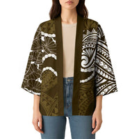 Aloha Hawaii Kalo Pikake Lei Kimono Chest Tattoo Gold Hawaiian Pattern