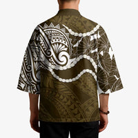 Aloha Hawaii Kalo Pikake Lei Kimono Chest Tattoo Gold Hawaiian Pattern