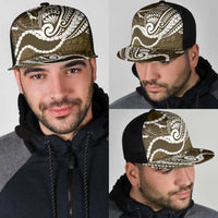 Aloha Hawaii Kalo Pikake Lei Mesh Trucker Cap Chest Tattoo Gold Hawaiian Pattern